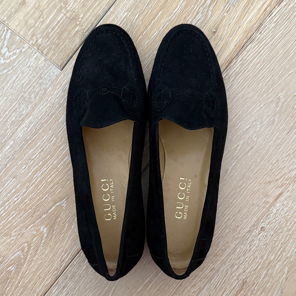 Gucci Women's Classic Black Suede Loafers